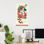 Vintage-kerstkat-feestdag poster (Thuiskantoor)