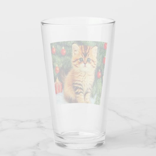 Vintage kerstkat glas (Achterkant)