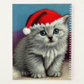 Vintage Kerstkat in Santa Hat Planner (Achterkant)