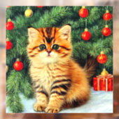 Vintage kerstkat raamsticker (Vel 2)