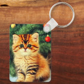 Vintage kerstkat sleutelhanger (Achterkant)