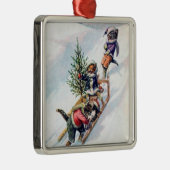 Vintage kerstkat-versiering metalen ornament (Rechts)