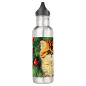 Vintage kerstkat waterfles  (Links)