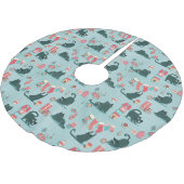 Vintage kerstkatten kerstboom rok (Gekanteld)