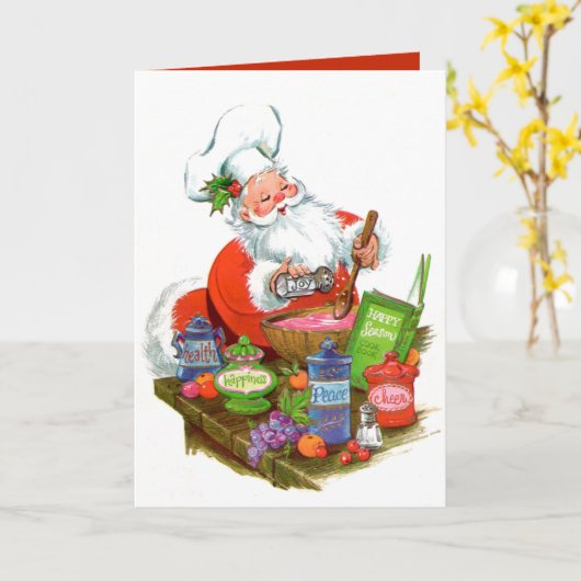 vintage kerstkerst kaart (Gele Bloem)