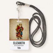 Vintage-kerstkerstbejaarde wereldkerstbedekking badge (Achterkant met draagriem)