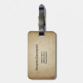 Vintage-kerstkerstbejaarde wereldkerstbedekking bagagelabel (Achterkant verticaal)