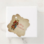 Vintage-kerstkerstbejaarde wereldkerstbedekking bedankjes labels (In situ)