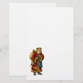 Vintage-kerstkerstbejaarde wereldkerstbedekking briefpapier (Voorkant / Achterkant)