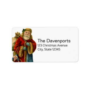 Vintage-kerstkerstbejaarde wereldkerstbedekking etiket