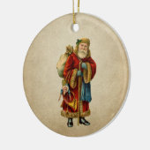 Vintage-kerstkerstbejaarde wereldkerstbedekking keramisch ornament (Links)