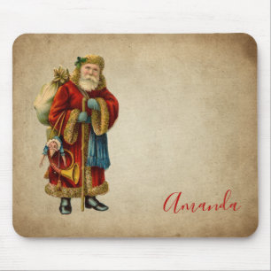 Vintage-kerstkerstbejaarde wereldkerstbedekking muismat