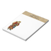 Vintage-kerstkerstbejaarde wereldkerstbedekking notitieblok (Gedraaid)