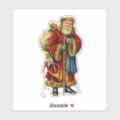 Vintage-kerstkerstbejaarde wereldkerstbedekking sticker (Vel)