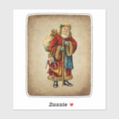 Vintage-kerstkerstbejaarde wereldkerstbedekking sticker (Vel)