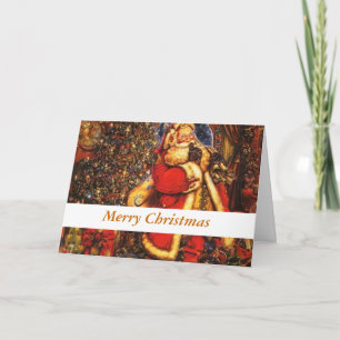 Vintage kerstkerstkerstcadeau voor blije vakantie. feestdagen kaart