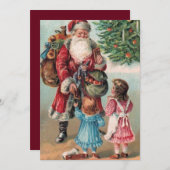 Vintage kerstkerstkerstcadeautjes feestdagenkaart (Voorkant / Achterkant)