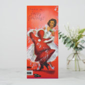 Vintage kerstkerstkerstdansen met vrouwen feestdagenkaart (Staand voorkant)