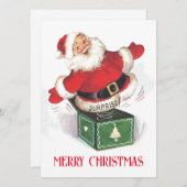 Vintage-kerstkerstkerstfeestkaart Feestdagenkaart (Voorkant / Achterkant)