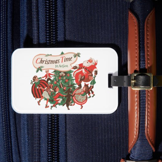 Vintage kerstkerstkerstkerstbedekking en danskinde bagagelabel (Voorkant Insitu 4)