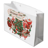 Vintage kerstkerstkerstkerstbedekking en danskinde groot cadeauzakje (Achterkant Gekanteld)