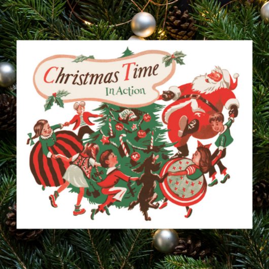 Vintage kerstkerstkerstkerstbedekking en danskinde poster