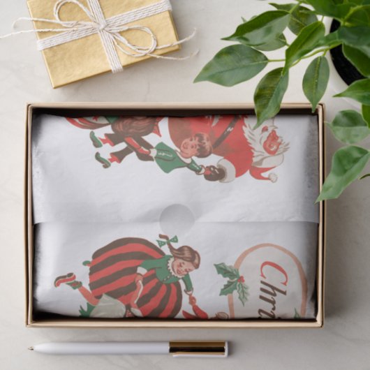 Vintage kerstkerstkerstkerstbedekking en danskinde tissuepapier (Geschenk)