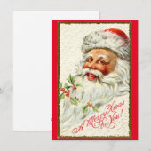 Vintage kerstkerstkerstkerstkerstkaart feestdagenkaart (Voorkant / Achterkant)