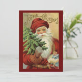 Vintage kerstkerstkerstkerstkerstkaart feestdagenkaart (Staand voorkant)