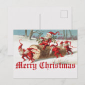 Vintage-kerstkerstkerstkerstkerstkerstbedekking en briefkaart (Voorkant / Achterkant)