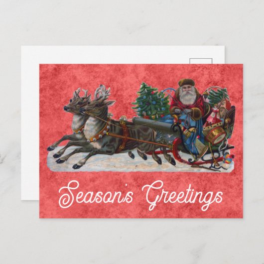 Vintage kerstkerstkerstkerstkerstkerstfeestjes briefkaart (Voorkant / Achterkant)