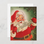 Vintage kerstkerstkerstkerstkerstkerstkerstfeestje feestdagenkaart (Voorkant / Achterkant)