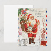 Vintage kerstkerstkerstkerstkerstkerstkerstfeestje feestdagenkaart (Voorkant / Achterkant)