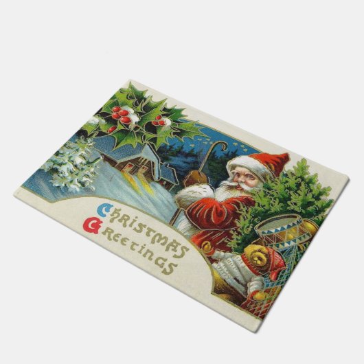 Vintage kerstkerstkerstkerstkerstkerstkerstkerstke deurmat (Schuin)