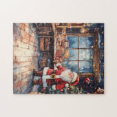 Vintage kerstkerstkerstkerstkerstkerstkerstkerstke legpuzzel (Horizontaal)