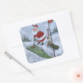 Vintage kerstkerstkerstkerstkerstkerstkerstkerstke vierkante sticker (Envelop)