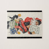 Vintage kerstkerstkerstkerstkerstkerstkerstman en  legpuzzel (Horizontaal)