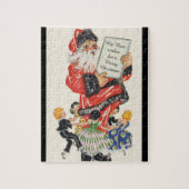 Vintage kerstkerstkerstkerstkerstkerstkerstman en  legpuzzel (Verticaal)