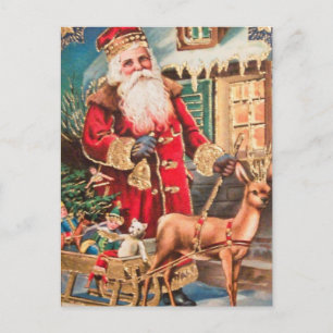 Vintage kerstkerstkerstkerstkerstkerstkerstman, re briefkaart