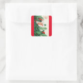 Vintage kerstkerstkerstkerstkerstkerstkerststaarst vierkante sticker (Tas)