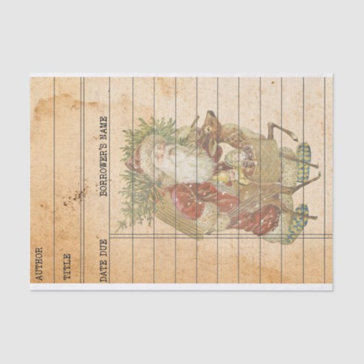 Vintage kerstkerstkerstkerstkerstkerstman rendierb tissuepapier (Voorkant)