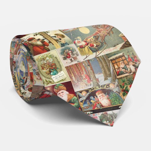 Vintage kerstkerstkerstkerstkerstkerstscenes Klass Stropdas (Opgerold)