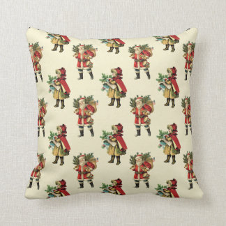 Vintage kerstkerstkerstkerstkerstman Red Beige Pol Kussen