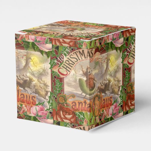 Vintage kerstkerstkerstkerstkerstman Slaapes Bedankdoosjes (Voorkant Zijde)