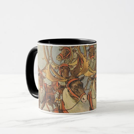 Vintage kerstkerstkerstkerstkerstman, Sleigh met r Mok (Voorkant links)