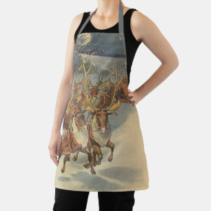 Vintage kerstkerstkerstkerstkerstman, Sleigh met r Schort