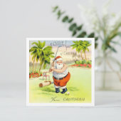 Vintage kerstkerstkerstkerstkerstmangolfing uit Ca Feestdagenkaart (Staand voorkant)