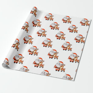 Vintage kerstkerstkerstkerstman cadeaupapier