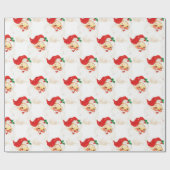 Vintage kerstkerstkerstkerstman cadeaupapier (Vlak)