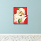 Vintage kerstkerstkerstkerstman canvas afdruk (Insitu (Houten vloer))